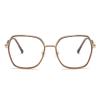 AOOLIA Trendy Oversized Blue Light Blocking Reading Glasses, Stylish Square Anti UV Ray Nerd Eyeglasses, Computer Eye Glasses (Brown, 1, x) view 2