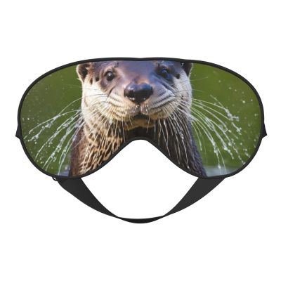 Animal Cute Brown Otters Print Double-Sided Eye Mask,Soft Eye Shade Cover for Travel,Night Sleeping Mask for Men Women