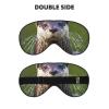 Animal Cute Brown Otters Print Double-Sided Eye Mask,Soft Eye Shade Cover for Travel,Night Sleeping Mask for Men Women view 2