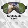 Animal Cute Brown Otters Print Double-Sided Eye Mask,Soft Eye Shade Cover for Travel,Night Sleeping Mask for Men Women view 3