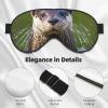 Animal Cute Brown Otters Print Double-Sided Eye Mask,Soft Eye Shade Cover for Travel,Night Sleeping Mask for Men Women view 4