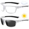 bullabulling Sports Transition Readers Sunglasses Wrap Around Readers Photochromic Bifocal Reading Glasses For Men (white+black spot, 1.0, x) view 3