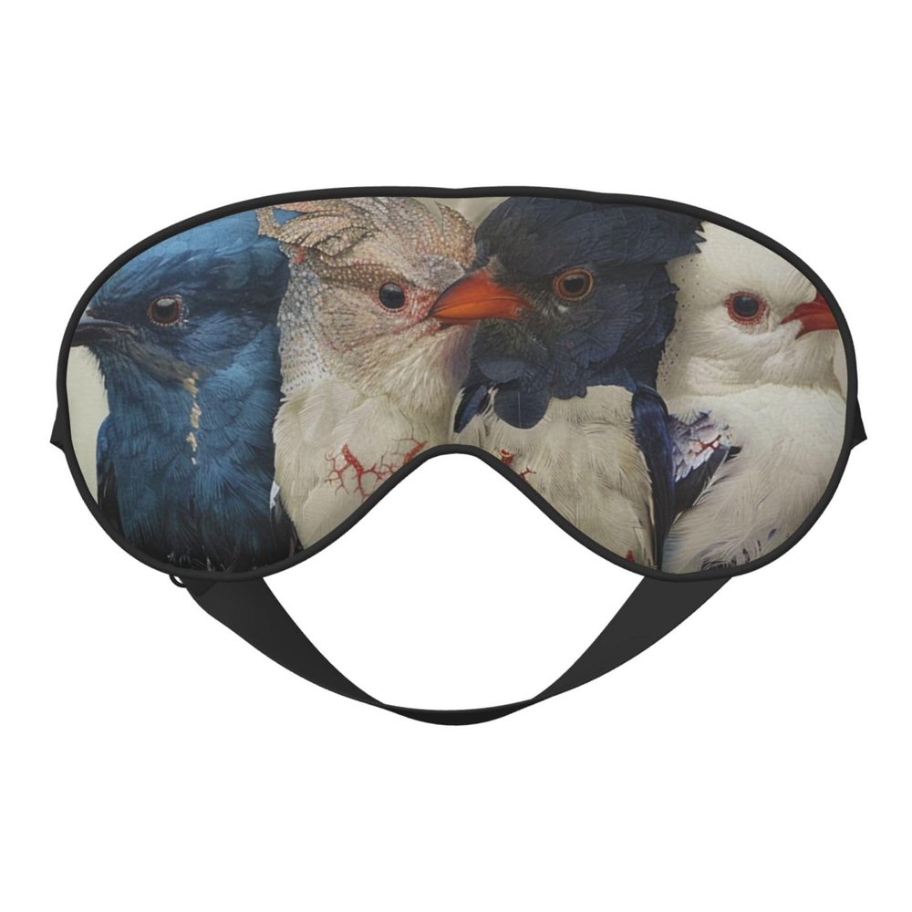 Four Birds Printed Sleep Mask for Women Men Light Blocking Eye Mask Soft Breathable Eye Cover