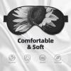Sunflower Black Grey Printed Sleep Mask for Women Men Light Blocking Eye Mask Soft Breathable Eye Cover view 3