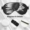 Sunflower Black Grey Printed Sleep Mask for Women Men Light Blocking Eye Mask Soft Breathable Eye Cover view 4