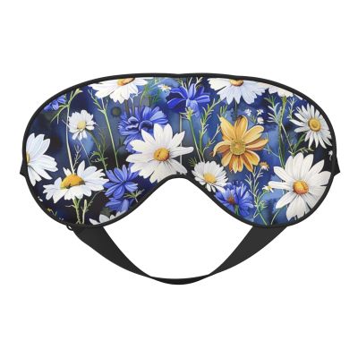 Wild Flowers and Cornflowers Daisies Printed Sleep Mask for Women Men Light Blocking Eye Mask Soft Breathable Eye Cover