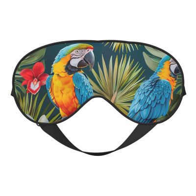 Tropical Plants and Parrots Printed Sleep Mask for Women Men Light Blocking Eye Mask Soft Breathable Eye Cover