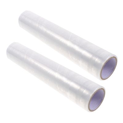 Healeved 2rolls Cling Film Food Wrap Pe Film Disposable Wrap Roll Heat Seal Rolls Cutter for Commercial Facilities