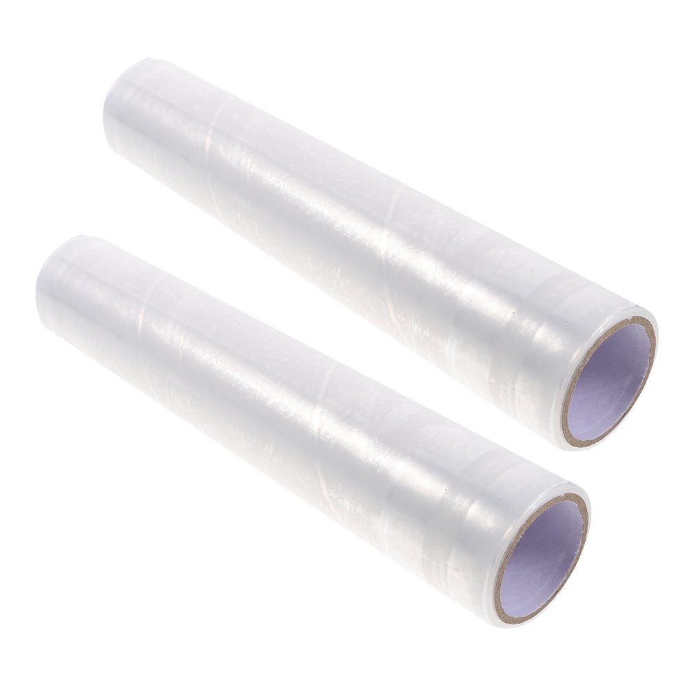 Healeved 2rolls Cling Film Food Wrap Pe Film Disposable Wrap Roll Heat Seal Rolls Cutter for Commercial Facilities