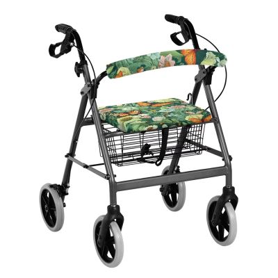 Rnyleeg Walker Seat Covers for Ladies Flower Butterfly Universal Rollator Walker Seat and Backrest Covers for Seniors Washable Walker Seat Cushion