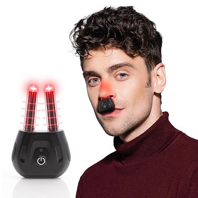 Scienlodic Rechargeable Portable Red Light Nose Therapy-Red Light Therapy for Nose - Nasal Infrared Therapy Device for Nose - Black