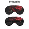 Red Rose Black Background Printed Sleep Mask for Women Men Light Blocking Eye Mask Soft Breathable Eye Cover view 2