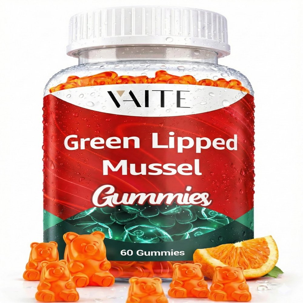 Green Lipped Mussel Supplement for Humans 1000mg Gummies - Human Joint Care, Mobility and Flexibility Support Supplements for Adults and Seniors, Non GMO, Gluten-Free, Easy-to-Take, 60 Chewables