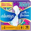 Always Radiant Teen with FlexFoam Pads, Size 4, Overnight Absorbency, with Wings, Unscented, Up to Zero leaks, Zero Feel Protection, 18 Count view 1