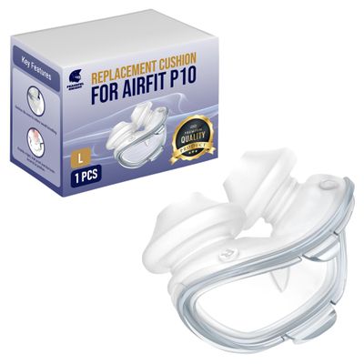 AirFit P10 Nasal Pillow Cushions Soft Silicone CPAP Mask Nose Pillow Replacement with Tube Frame Assembly for Light Weight Ultra-Comfort, Secure Seal & Uninterrupted Sleep - Large 1 Pack