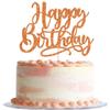 Rsstarxi 1 Pack Happy Birthday Cake Topper Glitter Birthday Celebration Cake Pick for Baby Shower Kids Boys Girls Happy Birthday Party Cake Decorations Supplies Orange view 1
