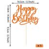 Rsstarxi 1 Pack Happy Birthday Cake Topper Glitter Birthday Celebration Cake Pick for Baby Shower Kids Boys Girls Happy Birthday Party Cake Decorations Supplies Orange view 2