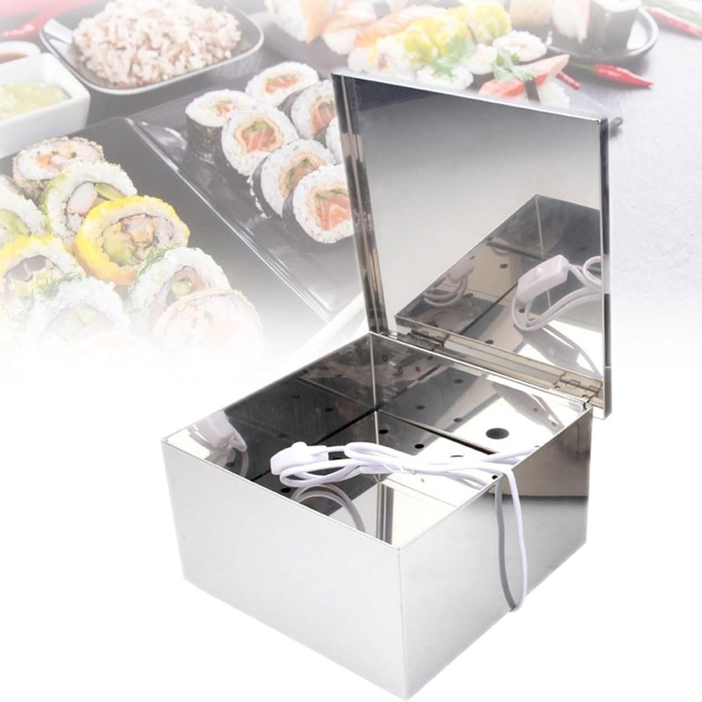 Mavdecll Stainless Steel Seaweed Oven Seaweed Container with Glowing Light Bulb and 4 Insulating Feet Adjustable Temperature Make Crispy Seaweed Nori