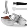 Stainless Steel Coffee Capsule Reusable Coffee Pods Practical Coffee Pod Refill Kit with Filling Spoon Brush Coffee Tamper Complete Coffee Capsule Refill Kit for Making Coffee US(70ML) view 3