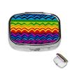 Square Pill Box 2 Compartment Medicine Pill Case Gay Pride Rainbow Pattern Pill Box for Purse Pocket Waterproof Metal Pill Container Portable Pill Holder Mini Pill Organizer for Travel or Daily view 1