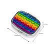 Square Pill Box 2 Compartment Medicine Pill Case Gay Pride Rainbow Pattern Pill Box for Purse Pocket Waterproof Metal Pill Container Portable Pill Holder Mini Pill Organizer for Travel or Daily view 2