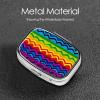 Square Pill Box 2 Compartment Medicine Pill Case Gay Pride Rainbow Pattern Pill Box for Purse Pocket Waterproof Metal Pill Container Portable Pill Holder Mini Pill Organizer for Travel or Daily view 4