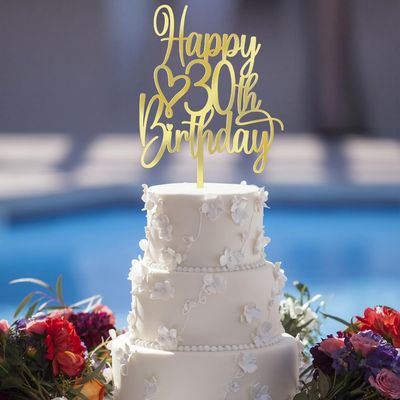 FLORCMET Acrylic Happy 30th Birthday Cake Topper - Cheers to 30 Years Cake Topper, 30 & Fabulous Cake Decoration for Hello 30th Birthday Anniversary Party Cake Decorations Supplies