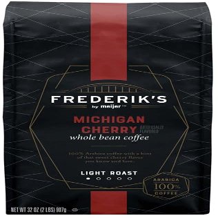 Michigan Cherry Whole Bean Coffee 100% Arabica Light Roast (Pack Of 1 Bag), 32 oz