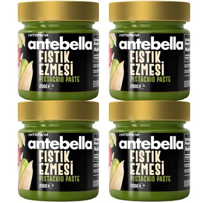 4 PACKS X PUFAI Anthap Turkish Pistachio Cream with 70% pistachios, without palm oil, Antepsan Antebella 70% Pistachio Paste 200 grams