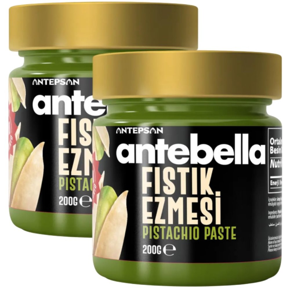 2 PACK X PUFAI Anthap Turkish Pistachio Cream with 70% pistachios, without palm oil, Antepsan Antebella 70% Pistachio Paste 200 grams