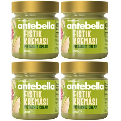 4 PACKS X PUFAI Anthap Turkish Pistachio Cream with 30% pistachios, without palm oil, Antepsan Antebella 30% Pistachio Paste 200 grams