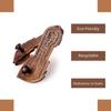 Boscaiola24 Wooden Khadau Pooja Articles, Charan Paduka, Wooden Slipper, Wooden Sandals, Khadau for Worship Neuropathy view 4