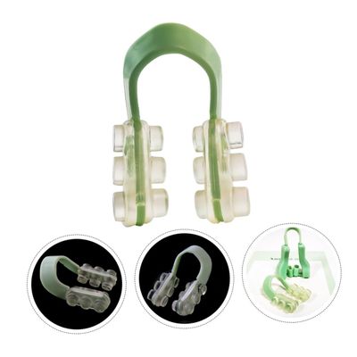 ADOCARN 1set U-Type Nasal Splint Set Nighttime Nose Clips for Improved Breathing Sleep Quality Soft Silicone Material Green for Snoring Relief and Nasal Support