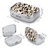 Cow Print Pill Organizer Square Medicine Case with Mirror Daily Pill Boxes for Purse Mini Medicine Storage Container Box Compact Pill Holder for Vitamins view 2