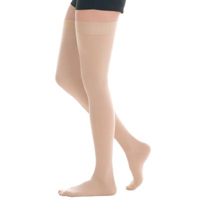 20-30mmhg Thigh High Compression Socks, Compression Stockings For Women & Men, Closed Toe Compression Socks For Varicose Veins,Edema,Beige