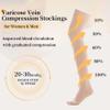 20-30mmhg Thigh High Compression Socks, Compression Stockings For Women & Men, Closed Toe Compression Socks For Varicose Veins,Edema,Beige view 3