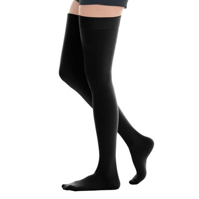 20-30mmhg Thigh High Compression Socks, Compression Stockings For Women & Men, Closed Toe Compression Socks For Varicose Veins,Edema,Black