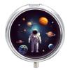 Astronaut Solar System Planets Pill Box Mini Pill Case Pocket Pill Case for Men Travel Pill Box Cute Pill Organizer 3 Compartment Medicine Pill Organizer Pill Container Pill Holder view 1
