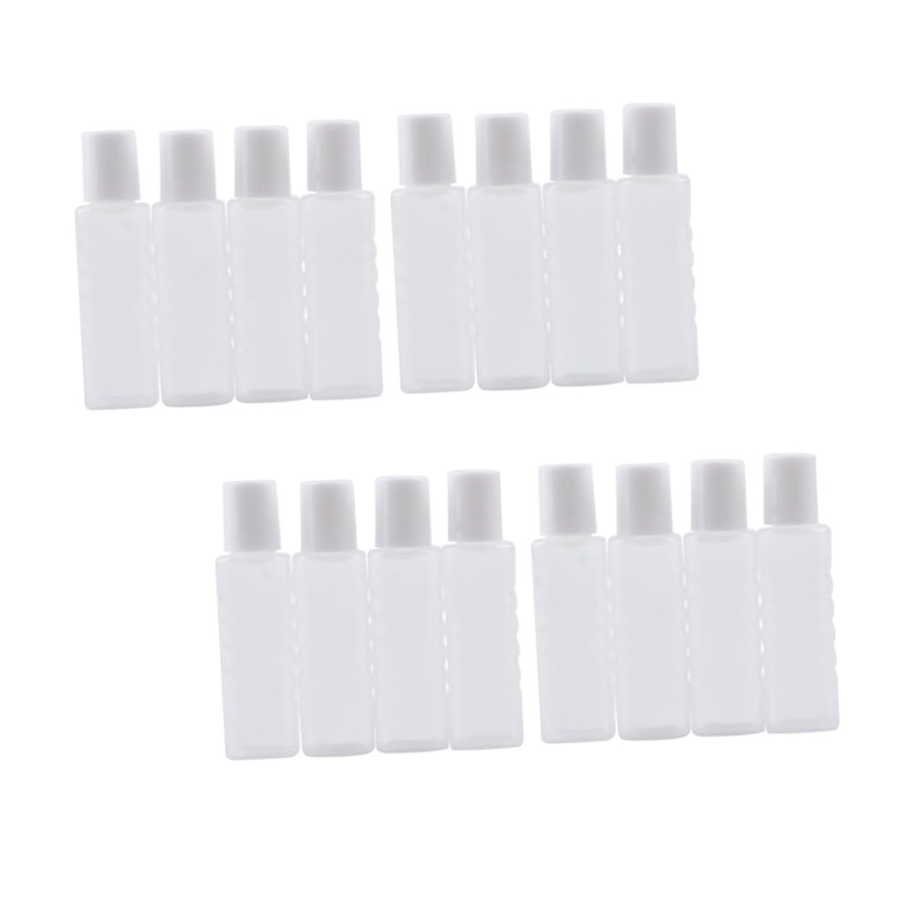 FRCOLOR 20Pcs Compact Solution Bottle Set Plastic Liquid Dispensing Containers Screw Lids for Travel and Lenses Accessories