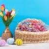1/2 LB Iridescent Easter Grass Crinkle Cut Paper,Raffia Tissue Paper Filler Shred Easter Cut Paper Shred Filler Great for Gift Wrapping, Basket Filler Creative Eggs Decor view 3