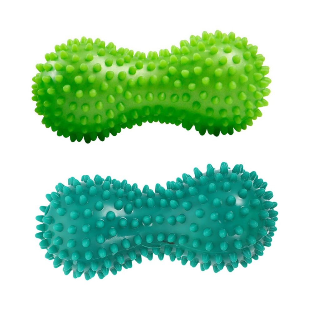 SKISUNO 2pcs Ergonomic Peanut Ball Massagers PVC Rolling Balls for Muscle Relief Full Body Massage Rollers