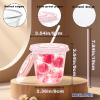12oz Disposable Stemless Glasses with Flat Lids and Straws,PET Disposable Drinking Cups,Clear Plastic Wine Glasses for Parties Birthday,Wedding,Meeting,Christmas Party Supplies. (100, Pink) view 2