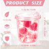 12oz Disposable Stemless Glasses With Strawless Sip Lids,PET Disposable Drinking Cups,Clear Plastic Wine Glasses for Parties Birthday,Wedding,Meeting,Christmas Party Supplies. (100, Pink) view 2