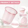 12oz Disposable Stemless Glasses with Flat Lids and Straws,PET Disposable Drinking Cups,Clear Plastic Wine Glasses for Parties Birthday,Wedding,Meeting,Christmas Party Supplies. (50, Pink) view 3