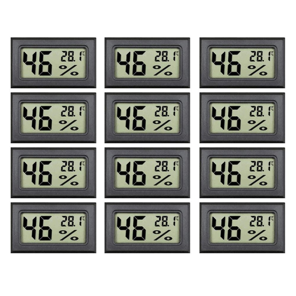12 Pack Mini Small Digital Electronic Temperature Humidity Meter Gauge Indoor Thermometer Hygrometer LCD Display Celsius
