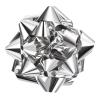 MECCANIXITY 10 Inch Large Gift Bow Self Adhesive Metallic Christmas Bows Silver for Gift Wrapping, Present Baskets, Party Decoration, Holiday, Wedding 2Pcs view 1
