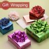MECCANIXITY 2Pcs 8 Inch Large Gift Bow Glitter Self Adhesive Christmas Bows Purple for Gift Wrapping, Present Baskets, Party Decoration, Holiday, Wedding view 3