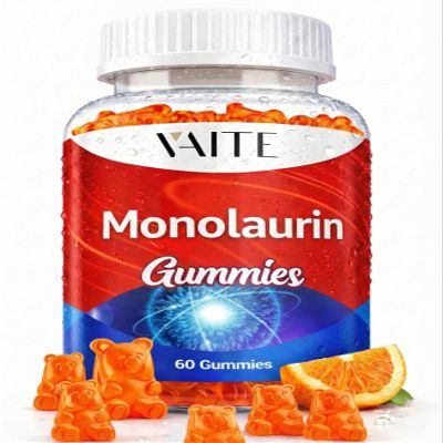 Monolaurin Supplement 1000mg Gummies - Immune Boosters for Adults, Acne Supplements, Supports Gut Health & Flora Balance, Intestinal Health & Digestive Formula, Non GMO, Gluten-Free, 60 Vegan Chews