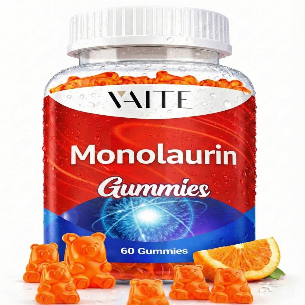 Monolaurin Supplement 1000mg Gummies - Immune Boosters for Adults, Acne Supplements, Supports Gut Health & Flora Balance, Intestinal Health & Digestive Formula, Non GMO, Gluten-Free, 60 Vegan Chews
