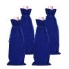 BOOPANREE 4 Pcs velvet wine bags, Wine Champagne Gift Bag With Drawstring,red Wine Drawstring Bottle Bags cloth for housewarming/party/birthday/wedding/bottle decoration bag(Blue) view 1